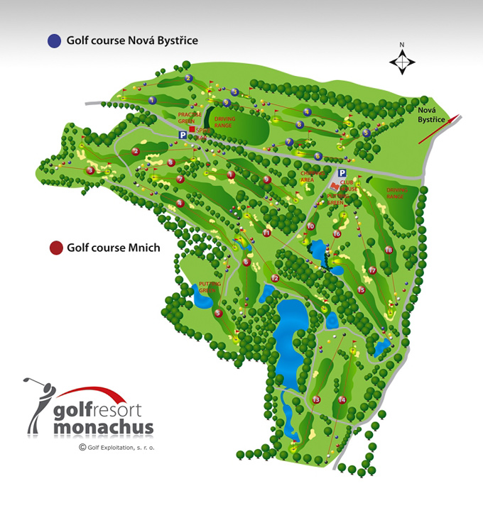 Plán hřiště Golfresort Monachus